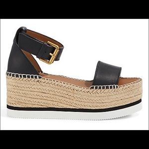 See by Chloé - Glyn Mid Wedge Espadrilles, Nero, 36